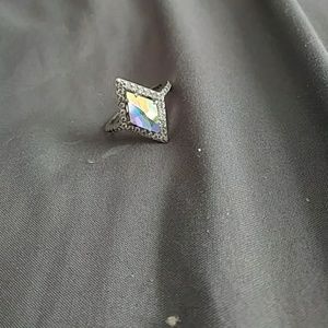 Unique silver ring with swavorski crystal